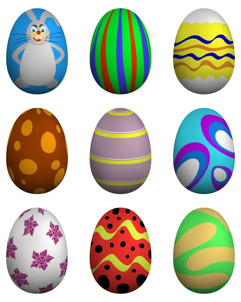 Huevos de Pascua pintados — Vector de stock