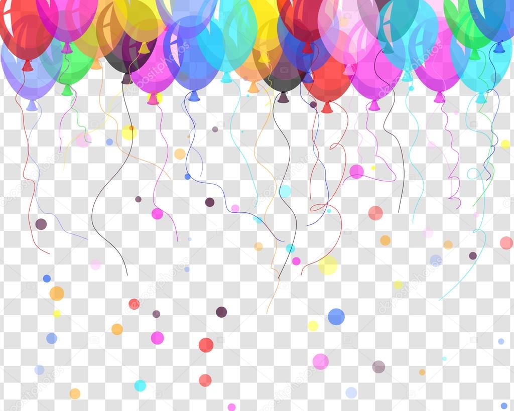 Multicolored transparent balloons