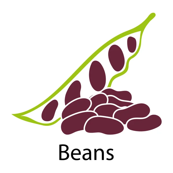 Ikona fazole na bílém pozadí — Stockový vektor
