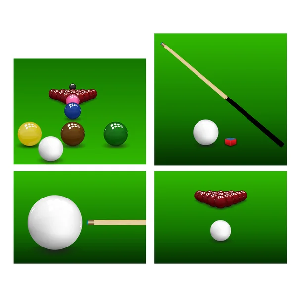 Snooker definido em verde —  Vetores de Stock