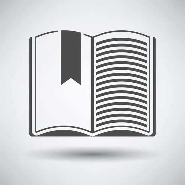 Libro abierto con icono de marcador — Vector de stock