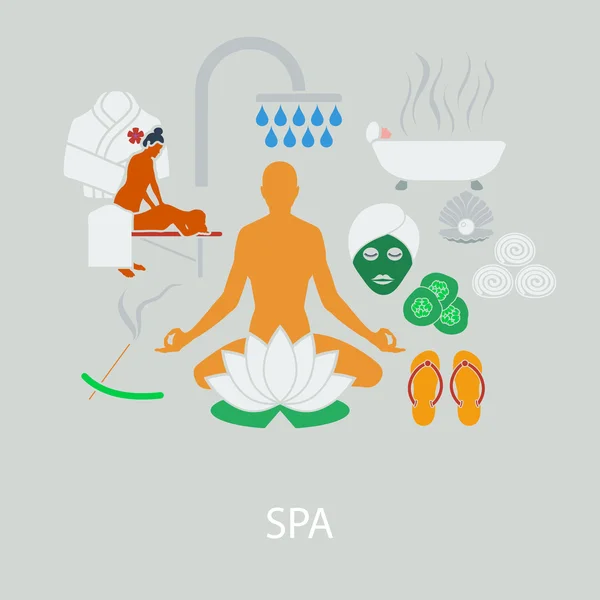 Spa plat ontwerp — Stockvector