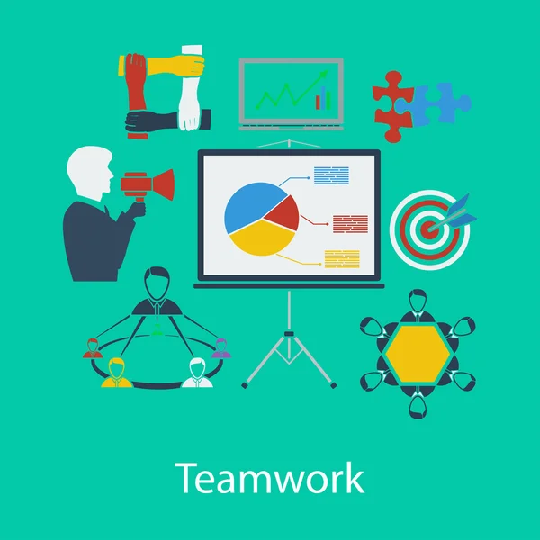 Business teamwork flat design