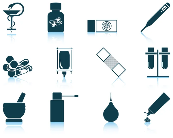 Set van iconen van de farmacie — Stockvector