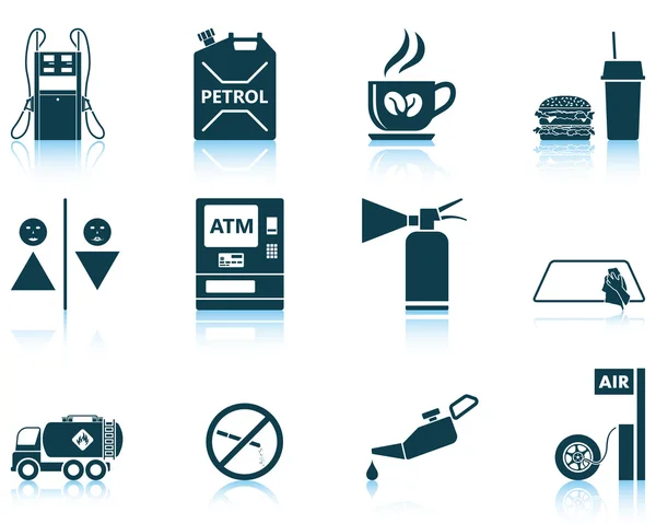 Set of Petrol station icons — Stock Vector