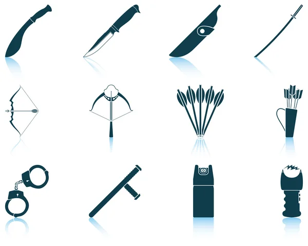 Set of weapon icons — Stock Vector