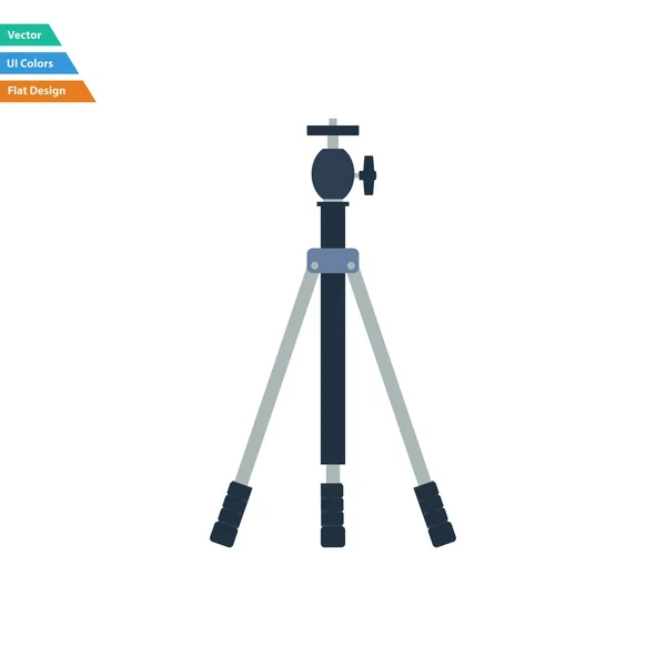 Flat design icon of photo tripod — Stock Vector