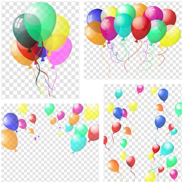 Globos coloridos transparentes — Vector de stock