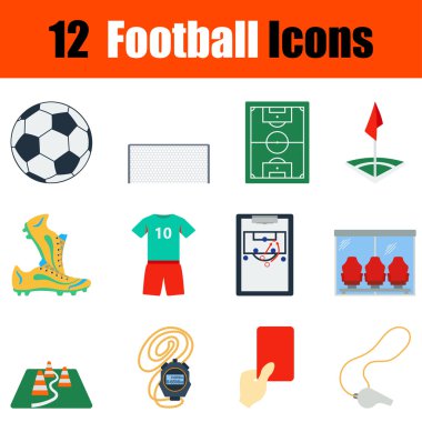 Flat design football icon set vector Flat design football icon set vector