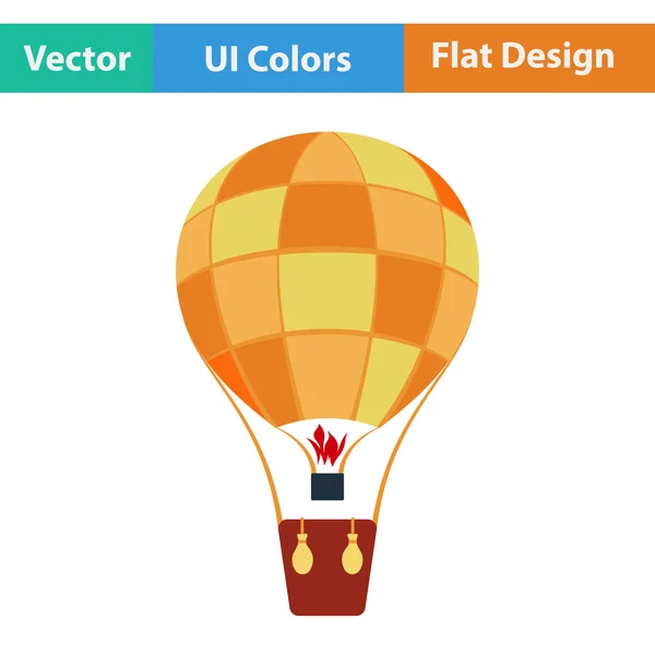 Flat icon of hot air balloon — Stock Vector