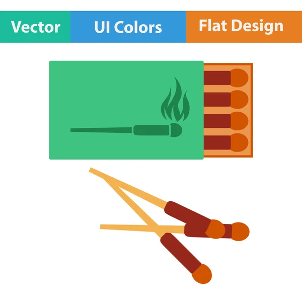 Flat design icon of match box — Stock Vector