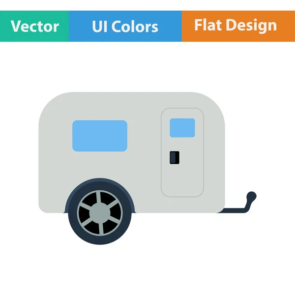 Icône de camping caravane familiale — Image vectorielle