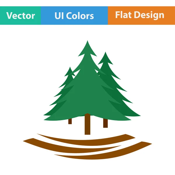 Icône design plat de la forêt de sapins — Image vectorielle