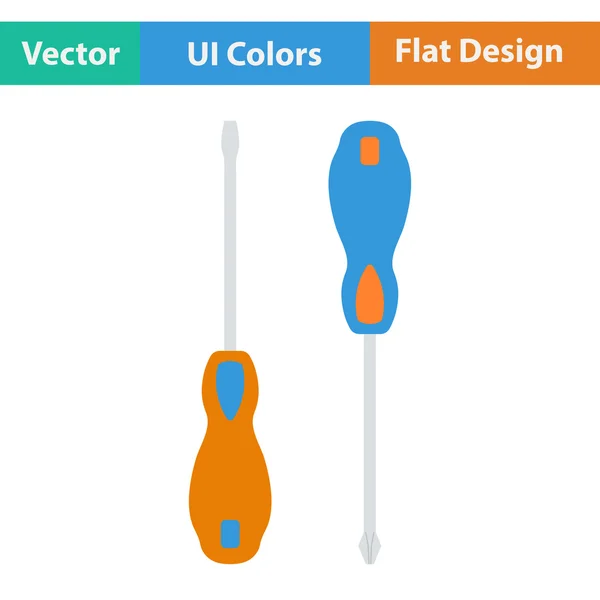 Flat design icon of screwdrivers — Stock Vector