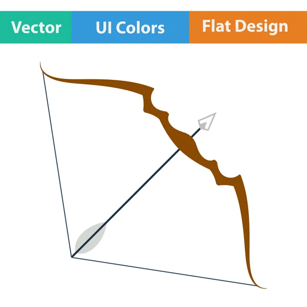 Flache Design-Ikone von Pfeil und Bogen — Stockvektor