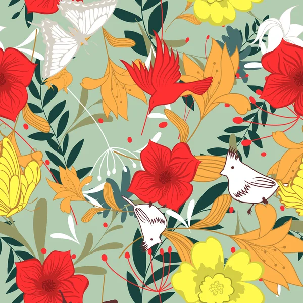 Patrón ornamentado floral inconsútil — Archivo Imágenes Vectoriales