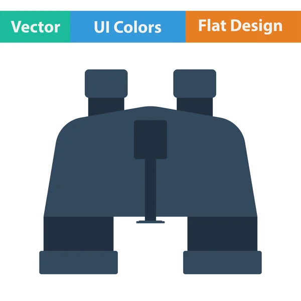 Flat design icon of binoculars — Stock Vector