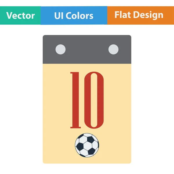 Platt design ikon i fotboll kalendern — Stock vektor