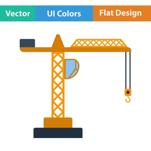 Flat design icon of crane — Stock Vector
