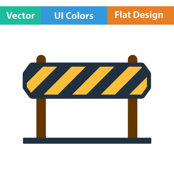 Flat design icon of construction fence — Stock Vector