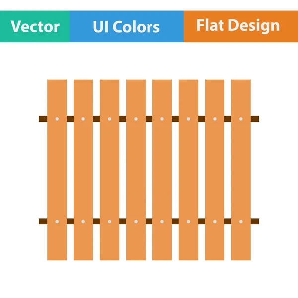 Иконка плоского дизайна строительного забора в цветах уй — стоковый вектор