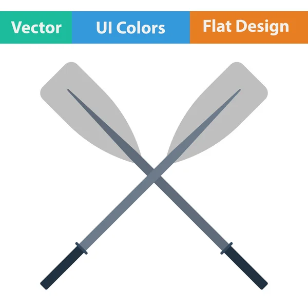 Ícone de design plano de remos de barco — Vetor de Stock