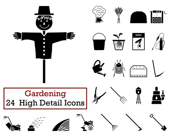 Zestaw 24 ikony ogrodnictwo — Wektor stockowy