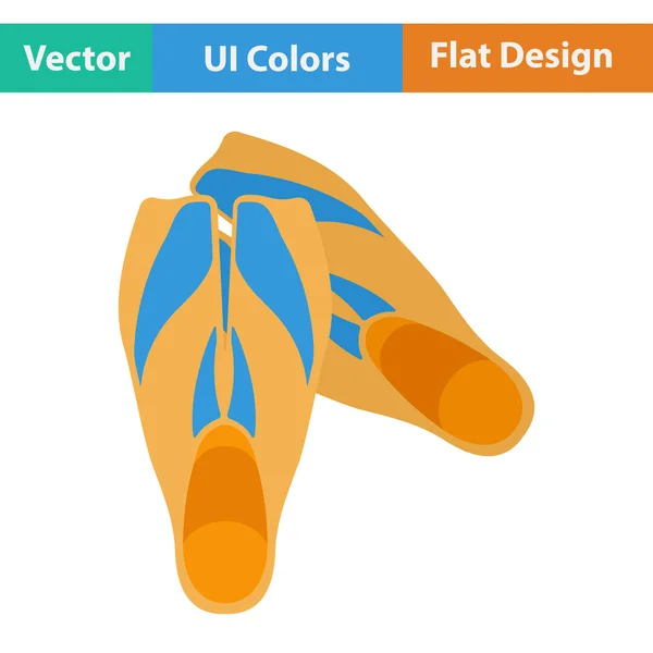 Platte ontwerp icoon van het zwemmen van flippers — Stockvector