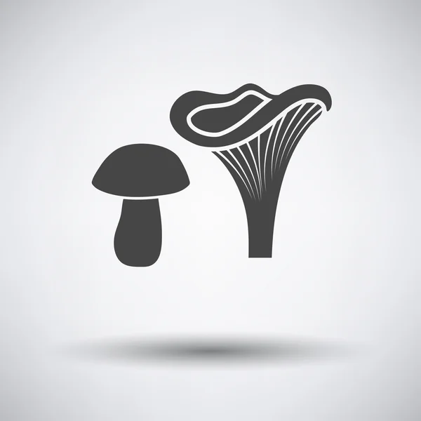 Mushrooms  icon with round shadow — Stock Vector
