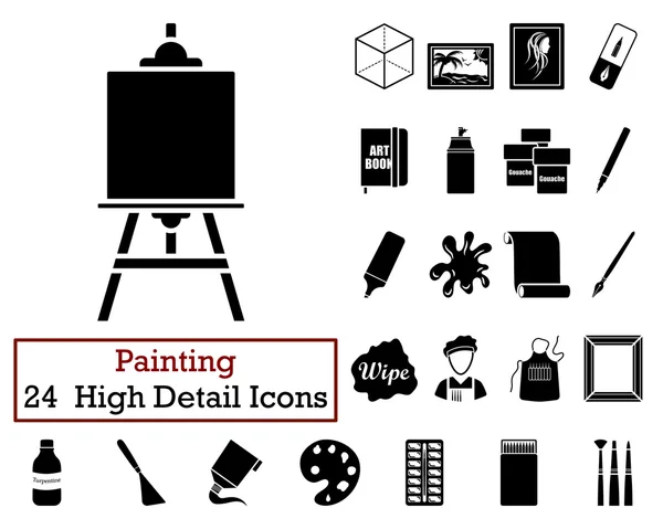 Conjunto de 24 iconos del artista — Archivo Imágenes Vectoriales