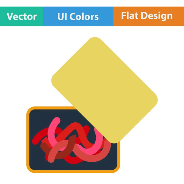 Плоский дизайнерський значок черв'ячного контейнера — стоковий вектор