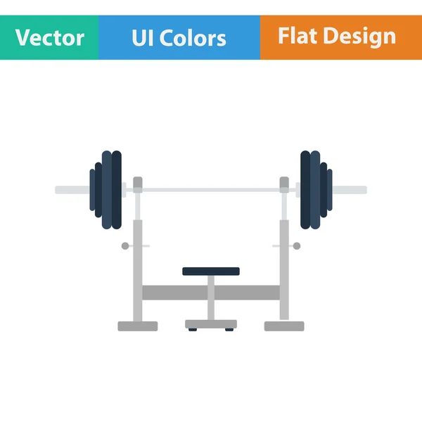 Banc avec icône de haltère — Image vectorielle