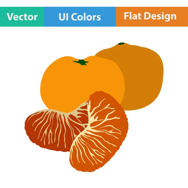 Flache Design-Ikone der Mandarinen — Stockvektor