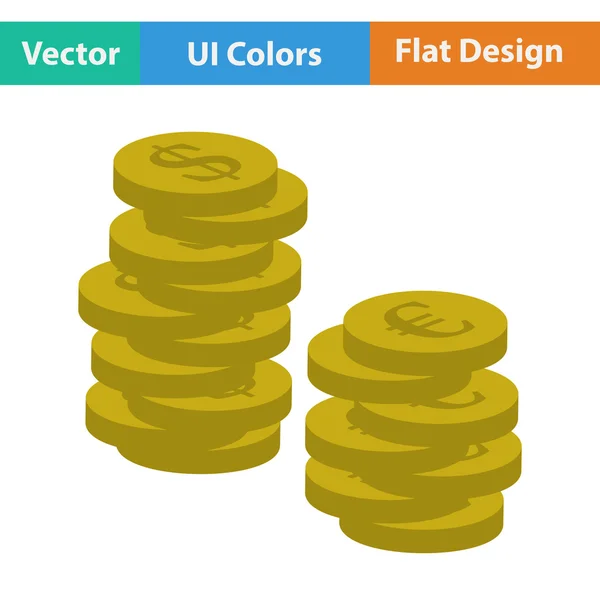 Плоский іконка дизайну Стек монет — стоковий вектор