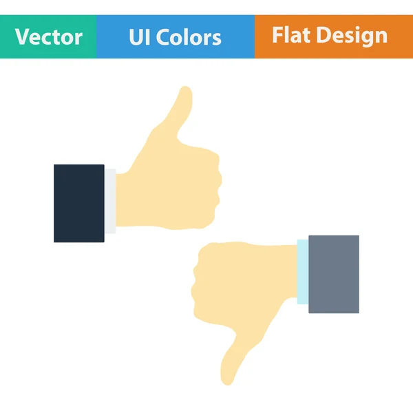 Pictogram van het platte ontwerp van graag en afkeer — Stockvector