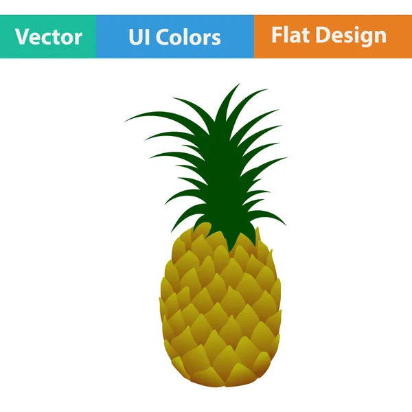 Icône de design plat de l'ananas — Image vectorielle