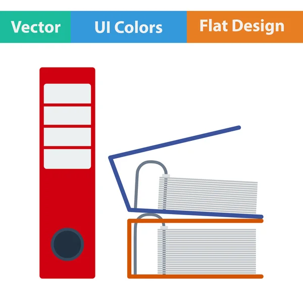 Plochý design ikony složek s klipem — Stockový vektor