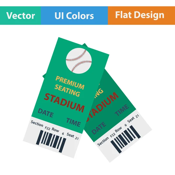 Ícone de bilhetes de beisebol —  Vetores de Stock