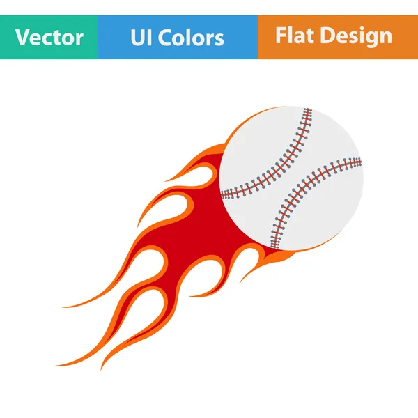 Baseball icona palla di fuoco — Vettoriale Stock