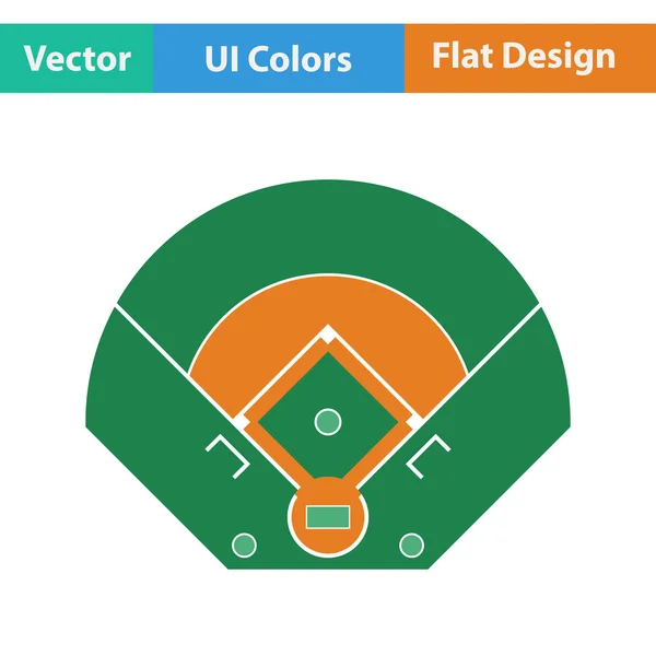 Campo da baseball icona vista aerea — Vettoriale Stock