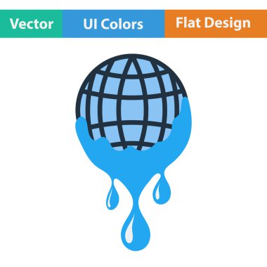 Su simgesi akan ile gezegen