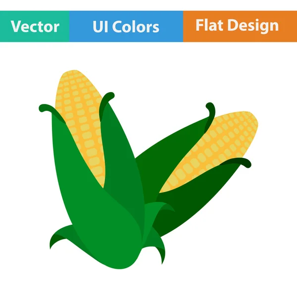 Maïs pictogram. Platte ontwerp — Stockvector