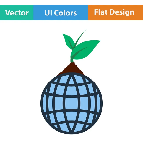 Planeet met stronk pictogram — Stockvector