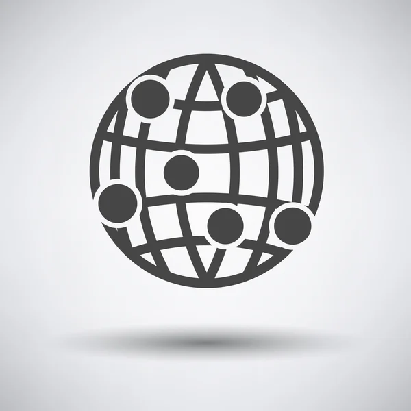 Icona punto di connessione Globe — Vettoriale Stock