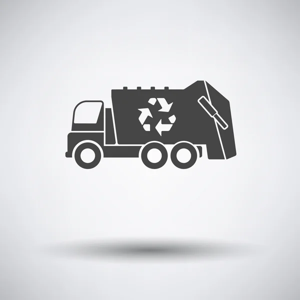 Basura coche con icono de reciclaje — Vector de stock