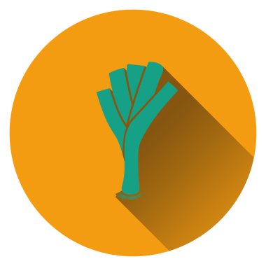 Pırasa soğan simgesi. Düz tasarım.