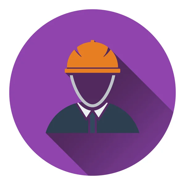 Icono de la cabeza del trabajador de la construcción — Vector de stock