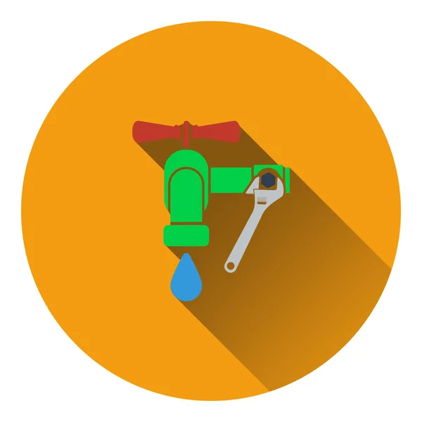 Icon of wrench and faucet — Stock Vector
