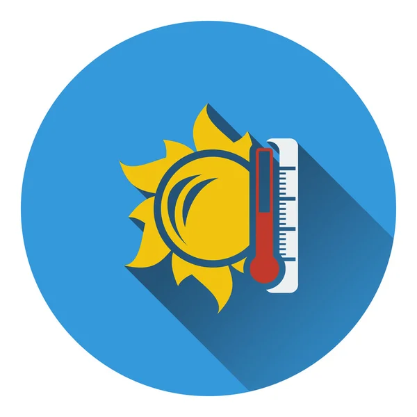 Güneş ve termometre simgesi — Stok Vektör