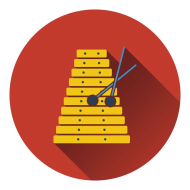 Ksilofon simgesi. Düz tasarım